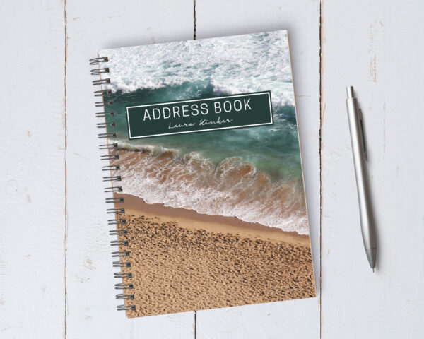 Personalizable Beach Address Book / A5 / Coil Bound