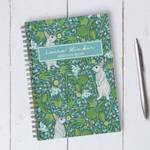 Personalizable Old English Bunnies Address Book / A5 / Coil Bound