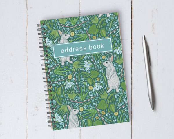 Personalizable Old English Bunnies Address Book / A5 / Coil Bound - Image 4