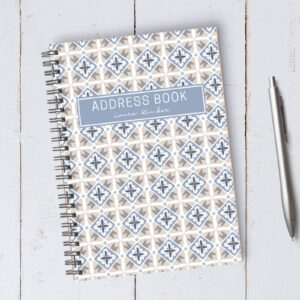 Personalizable Modern Tile Address Book / A5 / Coil Bound