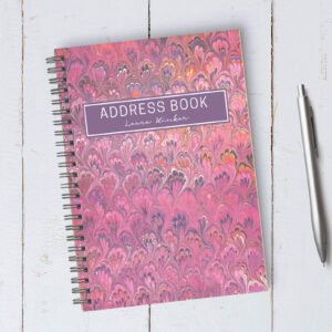 Personalizable Pink Swirl Address Book / A5 / Coil Bound