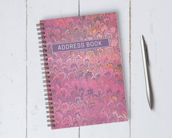 Personalizable Pink Swirl Address Book / A5 / Coil Bound - Image 3