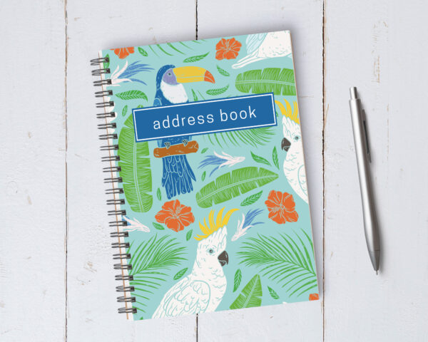 Personalized Tropical Bird Address Book / A5 / Coil Bound - Image 4