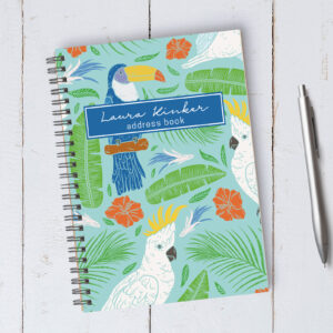 Personalized Tropical Bird Address Book / A5 / Coil Bound