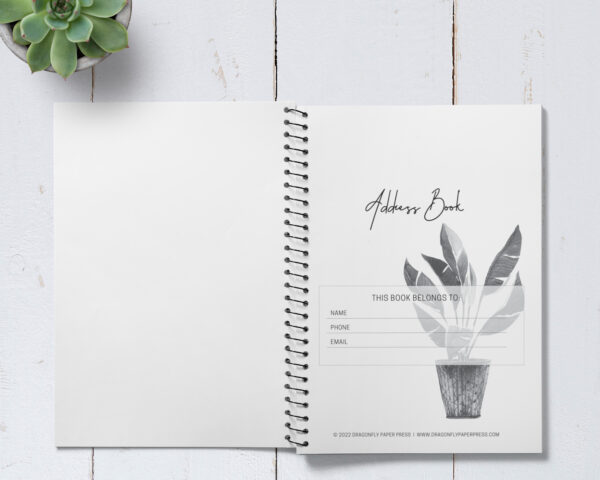 Personalizable Pink Potted Plant Address Book / A5 / Coil Bound - Image 5