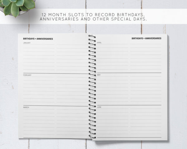Personalizable Pink Potted Plant Address Book / A5 / Coil Bound - Image 6