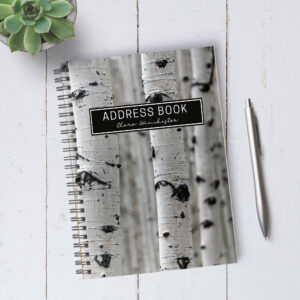 Personalizable Birch Trees Address Book / A5 / Coil Bound