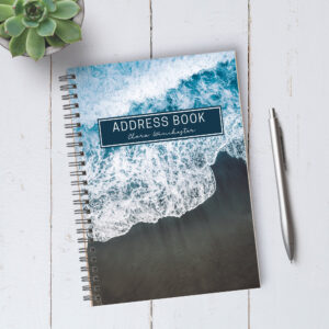 Personalizable Ocean Beach Address Book / A5 / Coil Bound