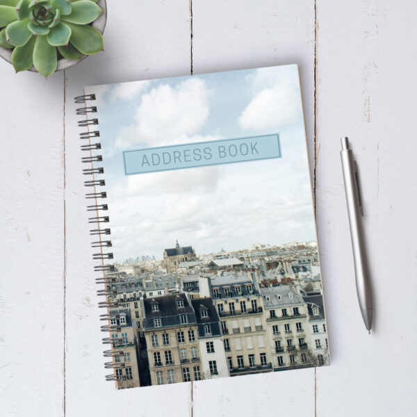 Personalizable Rooftops of Paris Address Book / A5 / Coil Bound - Image 4