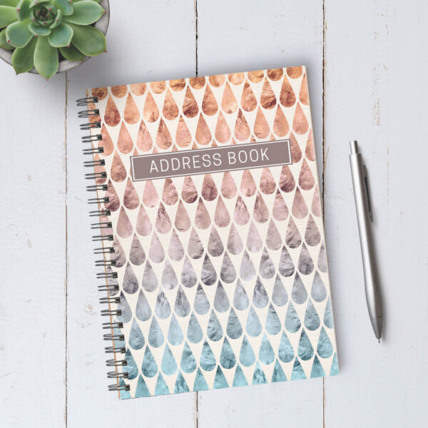 Personalizable Rainbow Teardrop Address Book / A5 / Coil Bound - Image 4