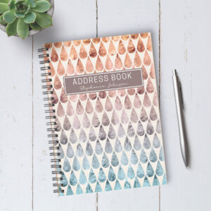 Personalizable Rainbow Teardrop Address Book / A5 / Coil Bound