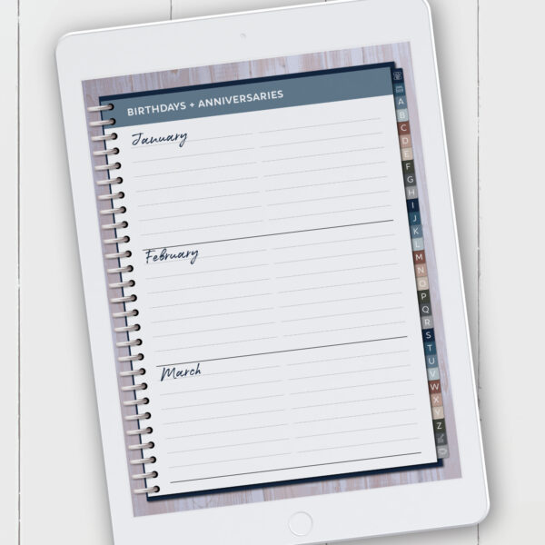 Digital Beach Address Book with A to Z Hyperlinked Tabs for Goodnotes and iPad - Image 6