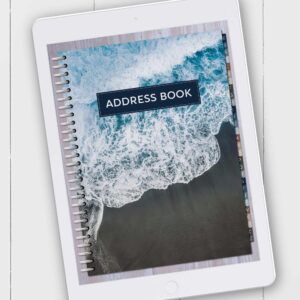 Digital Beach Address Book with A to Z Hyperlinked Tabs for Goodnotes and iPad
