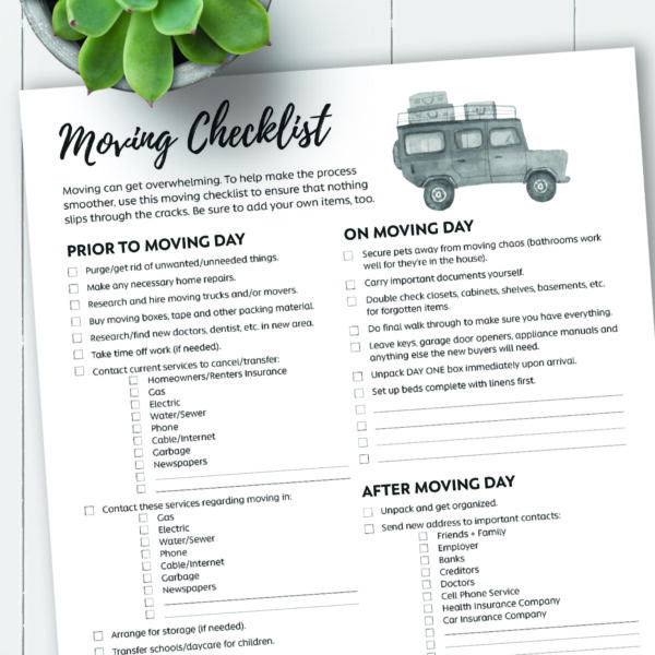 Printable Moving Checklist